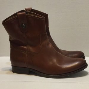 Melissa button short Cognac boots